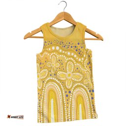 Australia Aboriginal Men Singlet - Dot painting illustration in Aboriginal style Yellow Men Singlet