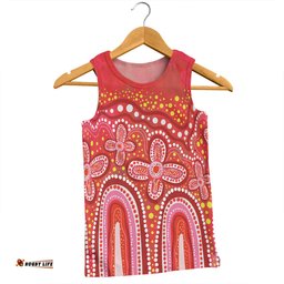Australia Aboriginal Men Singlet - Dot painting illustration in Aboriginal style Red Men Singlet