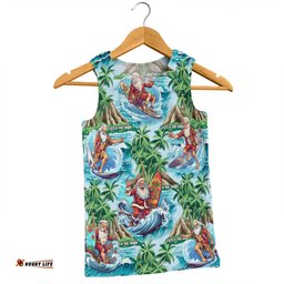 Australia Christmas Surfing Men Singlet - Funny Santa Surfing Christmas Men Singlet