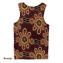 Australia Dot Painting Inspired Aboriginal Men Singlet - Aboriginal Dot Pattern Painting Art Men Singlet
