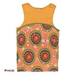 Australia Aboriginal Custom Men Singlet - Abstract Seamless Pattern With Aboriginal Inspired Men Singlet