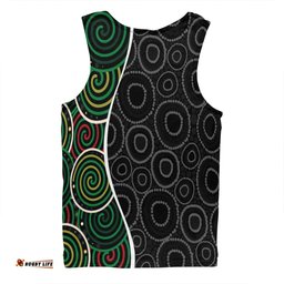 Australia Aboriginal Men Singlet - Green Dot Art Circle Pattern From Aboriginal Art Men Singlet