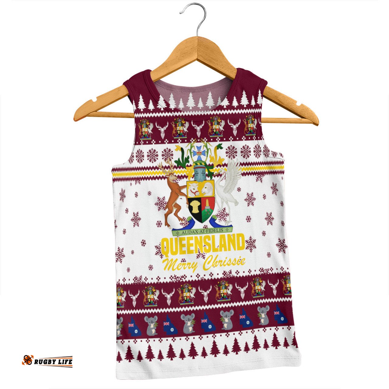 Queensland Christmas Men Singlet - Merry Chrissie Men Singlet