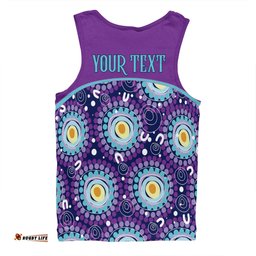 Australia Aboriginal Custom Men Singlet - Purple Abstract Seamless Pattern With Aboriginal Inspired Men Singlet