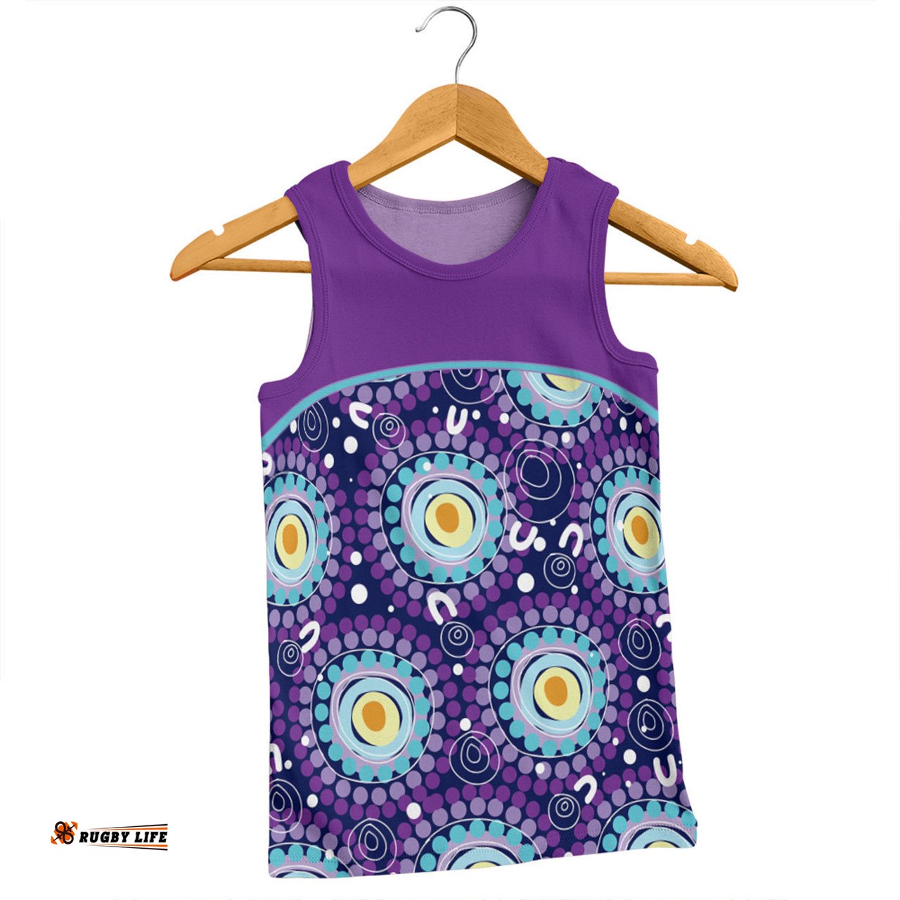 Australia Aboriginal Custom Men Singlet - Purple Abstract Seamless Pattern With Aboriginal Inspired Men Singlet