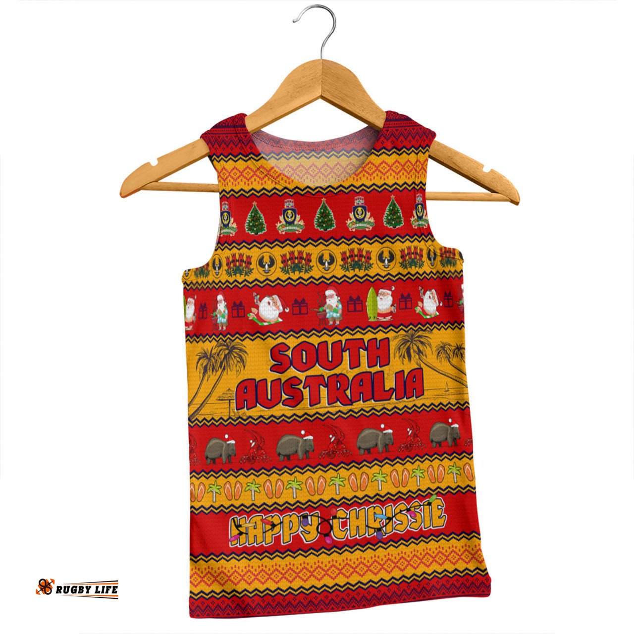 South Australia Christmas Custom Men Singlet - Happy Chrissie Ugly Style Men Singlet