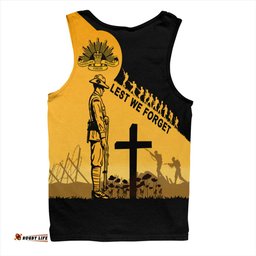 Australia Men Singlet Custom Anzac Day Soldiers Lest We Forget Poppy