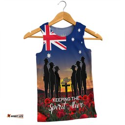 Australia Men Singlet - Anzac Day Keeping The Spirit Alive With Australia Flag