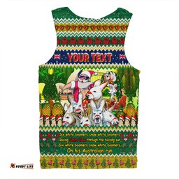 Australia Christmas Custom Men Singlet - Six White Boomers Men Singlet