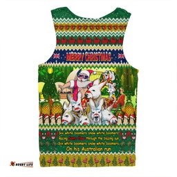 Australia Christmas Custom Men Singlet - Six White Boomers Men Singlet