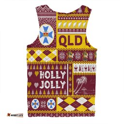 Queensland Christmas Men Singlet - Holly Jolly Chrissie Men Singlet