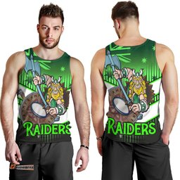 Canberra Raiders Men Tank Top - Canberra Raiders Mascot With Australia Flag