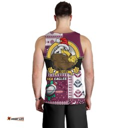 Manly Warringah Sea Eagles Men Tank Top - Christmas Snowflakes Manly Warringah Sea Eagles Mascot Men Tank Top