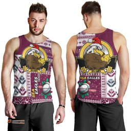 Manly Warringah Sea Eagles Men Tank Top - Christmas Snowflakes Manly Warringah Sea Eagles Mascot Men Tank Top