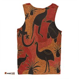 Australia Aboriginal Men Singlet - Aboriginal Dot Art With Animals Men Singlet