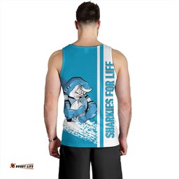 Cronulla-Sutherland Sharks Men's Tank Top - Sharks Mascot Quater Style