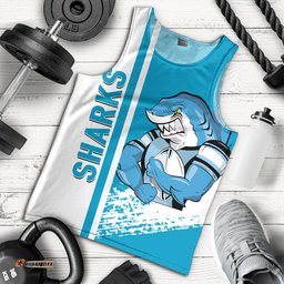 Cronulla-Sutherland Sharks Men's Tank Top - Sharks Mascot Quater Style