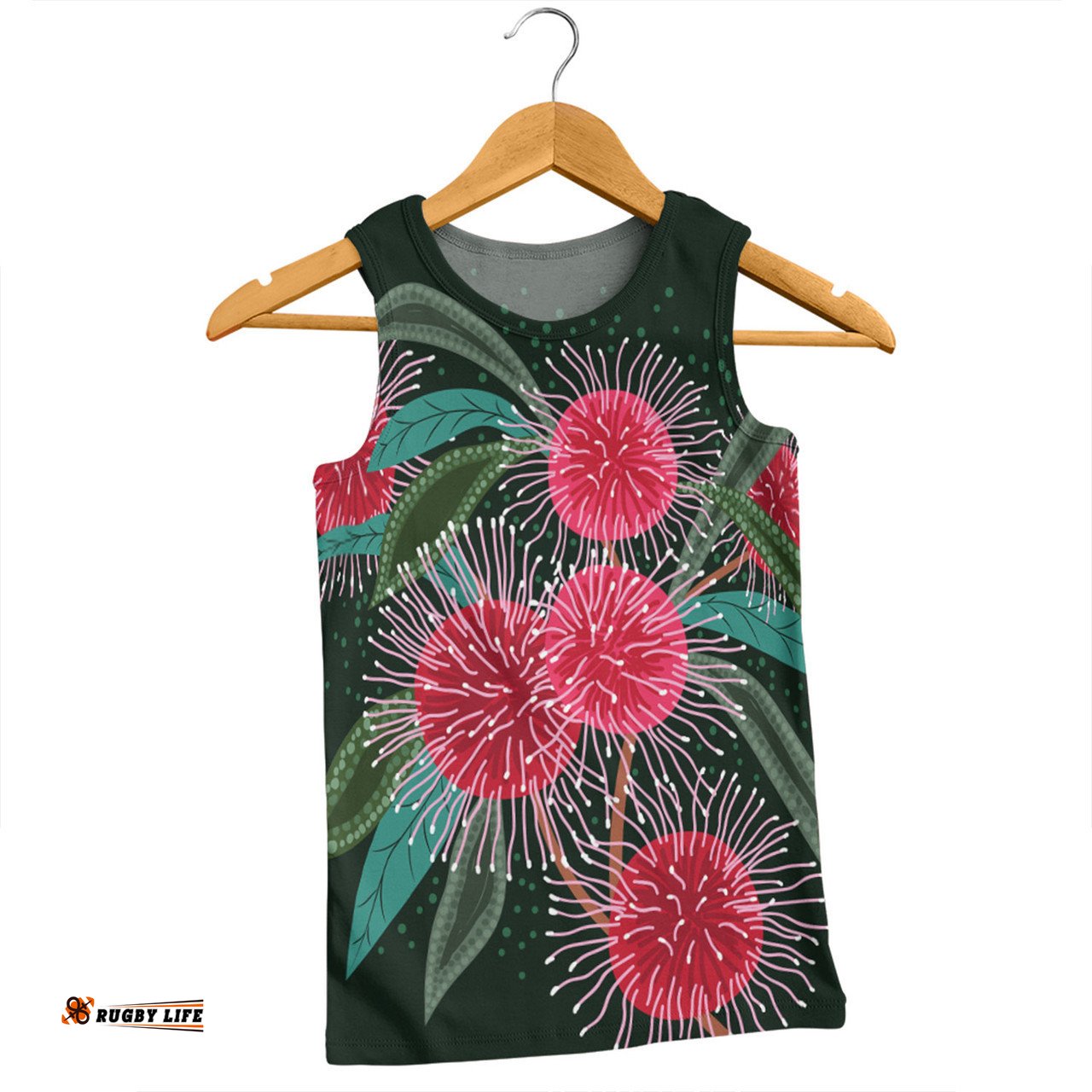 Australia Aboriginal Men Singlet - Australian Hakea Flowers Painting In Aboriginal Style Men Singlet