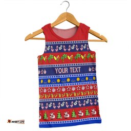 Australia Christmas Custom Men Singlet - Aussie Christmas Flamingo Summer Vibes Blue Men Singlet
