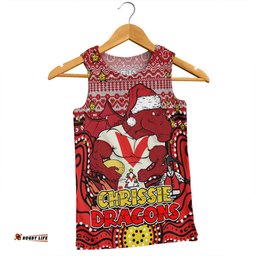 St. George Illawarra Dragons Christmas Custom Men Singlet - Christmas Knit Patterns Vintage Jersey Ugly Men Singlet