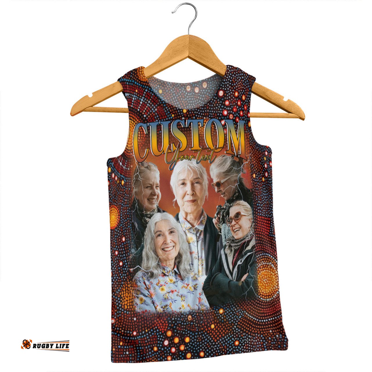 Australia Christmas Custom Men Singlet - Personalised Aboriginal Inspired Patterns Men Singlet