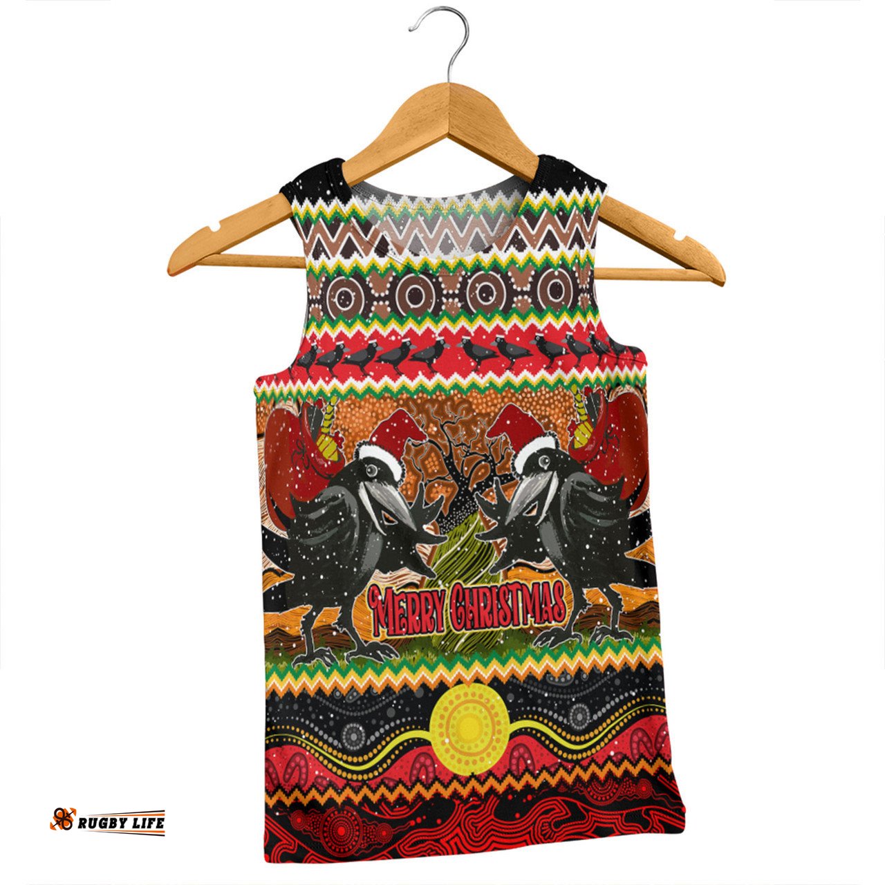 Australia Christmas Aboriginal Custom Men Singlet - Aboriginal Dreamtime Wangkarnal Crows Men Singlet