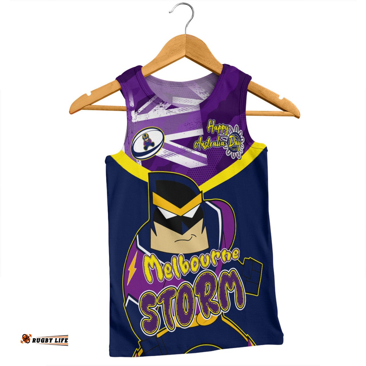 Melbourne Storm Men Singlet - Happy Australia Day We Are One And Free