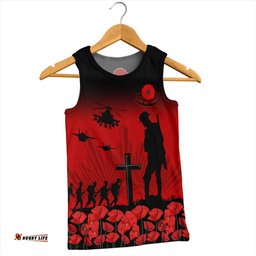 Australia Men Singlet Lest We Forget Red Poppies Special Style