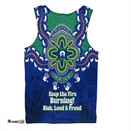 Australia Men Singlet Torres Strait Aboriginal Inspired Naidoc Symbol Pattern