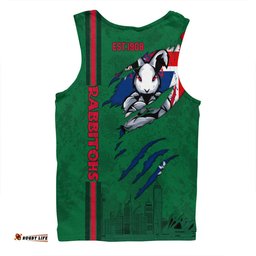 South Sydney Rabbitohs Men Singlet - Happy Australia Day Flag Scratch Style