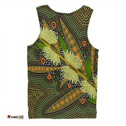 Australia Flowers Aboriginal Men Singlet - Aboriginal Dot Art Of Australian Native Flower Hakea Sericea Men Singlet