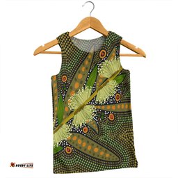 Australia Flowers Aboriginal Men Singlet - Aboriginal Dot Art Of Australian Native Flower Hakea Sericea Men Singlet