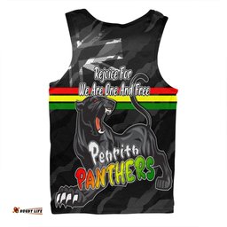 Penrith Panthers Men Singlet - Happy Australia Day We Are One And Free
