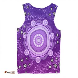 Australia Aboriginal Custom Men Singlet - Purple Dot Painting Art Washo Men Singlet