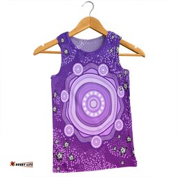Australia Aboriginal Custom Men Singlet - Purple Dot Painting Art Washo Men Singlet