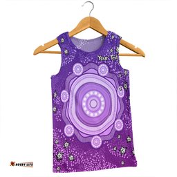 Australia Aboriginal Custom Men Singlet - Purple Dot Painting Art Washo Men Singlet