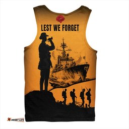 Australia Men Singlet Lest We Forget Navy Anzac