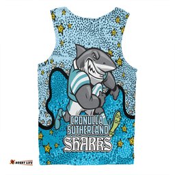Cronulla-Sutherland Sharks Custom Men Singlet - Team With Dot And Star Patterns For Tough Fan Men Singlet