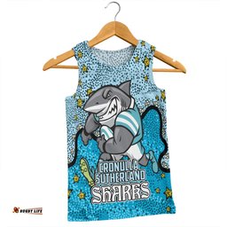 Cronulla-Sutherland Sharks Custom Men Singlet - Team With Dot And Star Patterns For Tough Fan Men Singlet