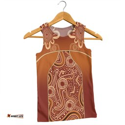 Australia Aboriginal Custom Men Singlet - Brown Kangaroo In Aboriginal Dot Art Men Singlet