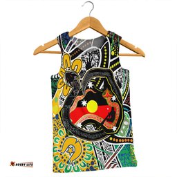 Australia Rainbow Serpent Aboriginal Men Singlet - Dreamtime Rainbow Serpent Creates Australia Men Singlet