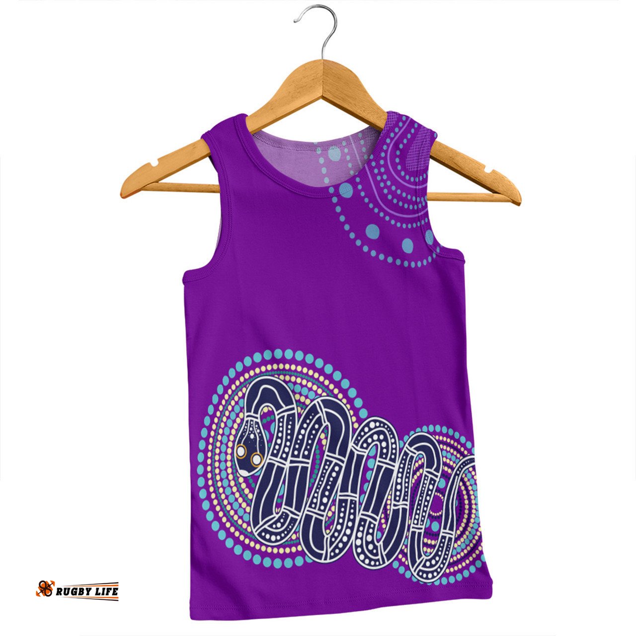Australia Aboriginal Custom Men Singlet - Purple Rainbow Serpent Dreaming Inspired Men Singlet