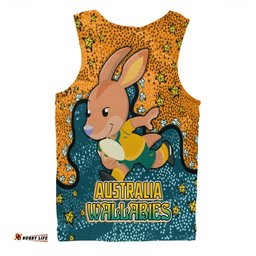 Australia Wallabies Custom Men Singlet - Team With Dot And Star Patterns For Tough Fan Men Singlet