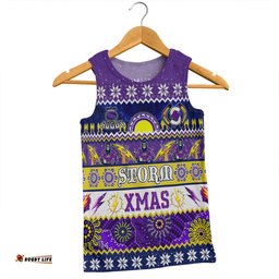 Melbourne Storm Christmas Aboriginal Custom Men Singlet - Indigenous Knitted Ugly Xmas Style Men Singlet