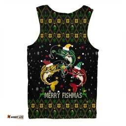 Australia Christmas Fishing Custom Men Singlet - Merry Fishmas Fishing Ugly Christmas Men Singlet