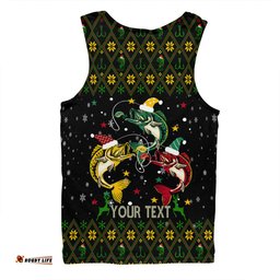 Australia Christmas Fishing Custom Men Singlet - Merry Fishmas Fishing Ugly Christmas Men Singlet