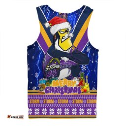 Melbourne Storm Christmas Custom Men Singlet - Storm Man Santa Claus Aussie Big Things Men Singlet