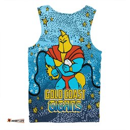 Gold Coast Titans Custom Men Singlet - Team With Dot And Star Patterns For Tough Fan Men Singlet