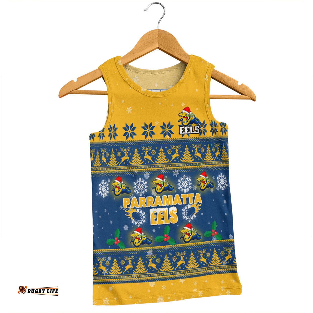 Parramatta Eels Christmas Custom Men Singlet - Special Ugly Christmas Men Singlet