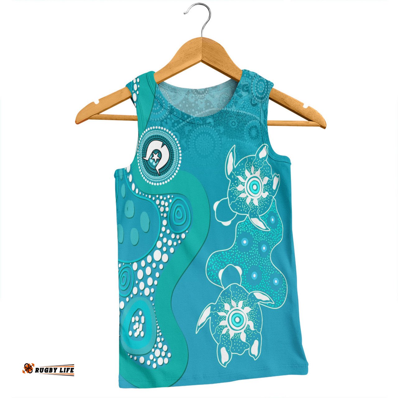 Australia Turtles Aboriginal Men Singlet - Indigenous Dot Turtles In The Ocean Sapphire Men Singlet